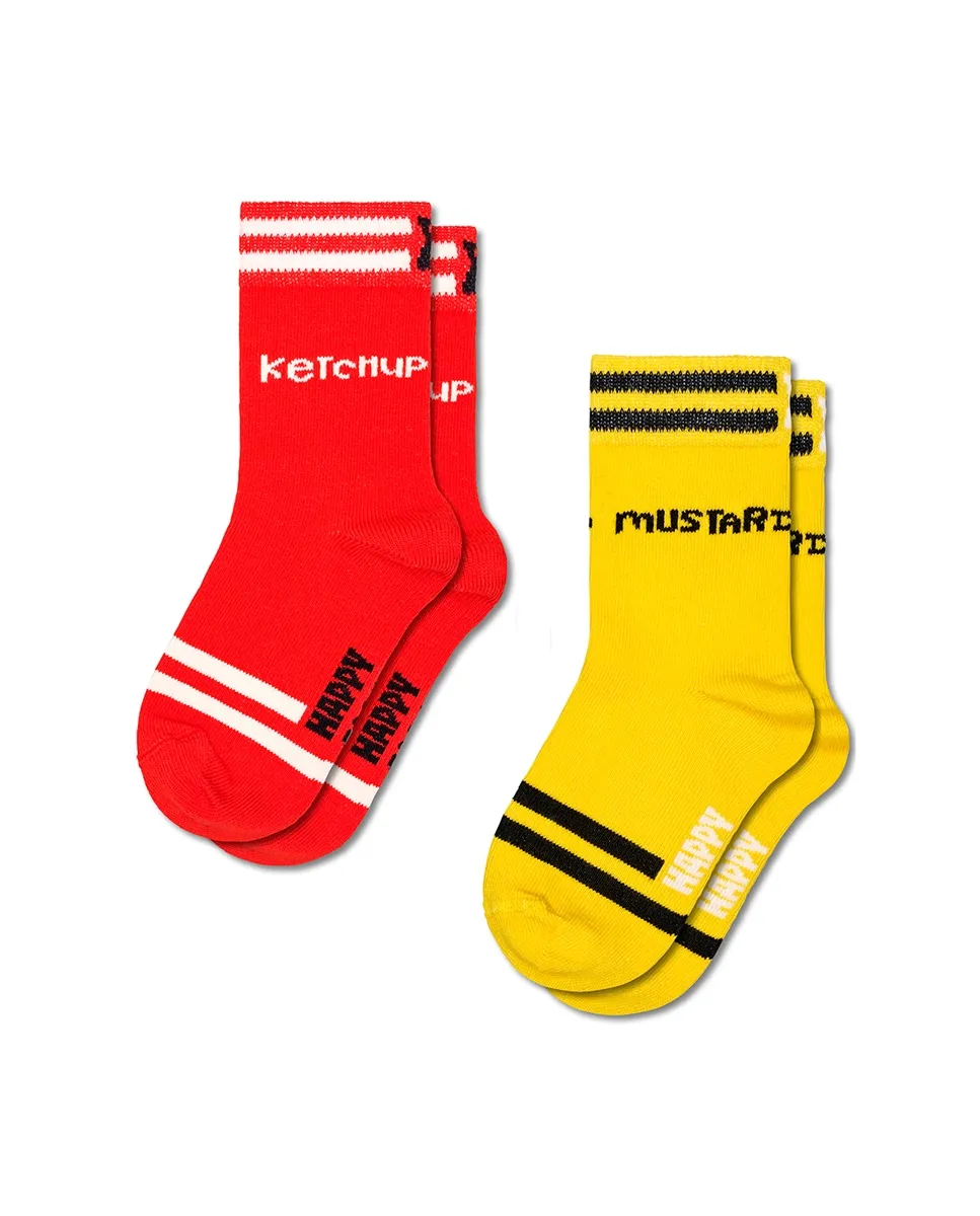 

Длинные носки для мальчика, комплект из 2 штук, кетчуп Happy Socks, мультиколор