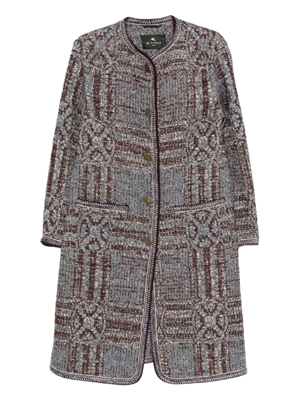 

Пальто из жаккарда букле ETRO, серый