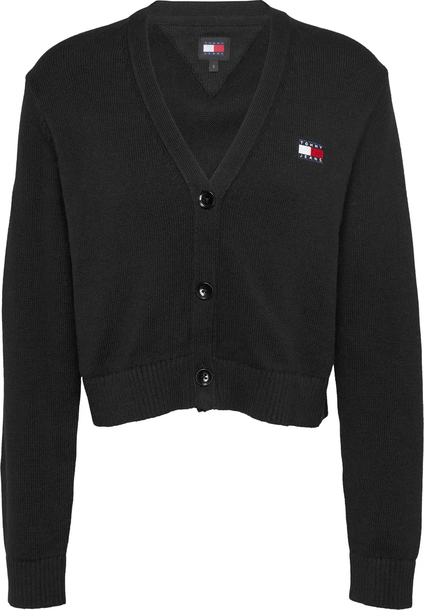 

Кардиган Tommy Jeans "TJW ESSENTIAL BADGE CARDIGAN EXT", с логотипом, черный