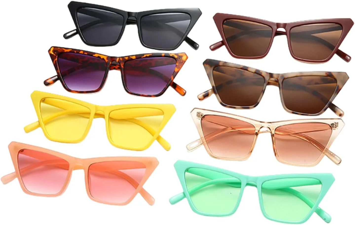 

Ретро-модные женские солнцезащитные очки «кошачий глаз» с градиентным переходом цвета UV400, модный оттенок «зеленый чай», стильные мужские очки TKKTLLT, Leopard-gray