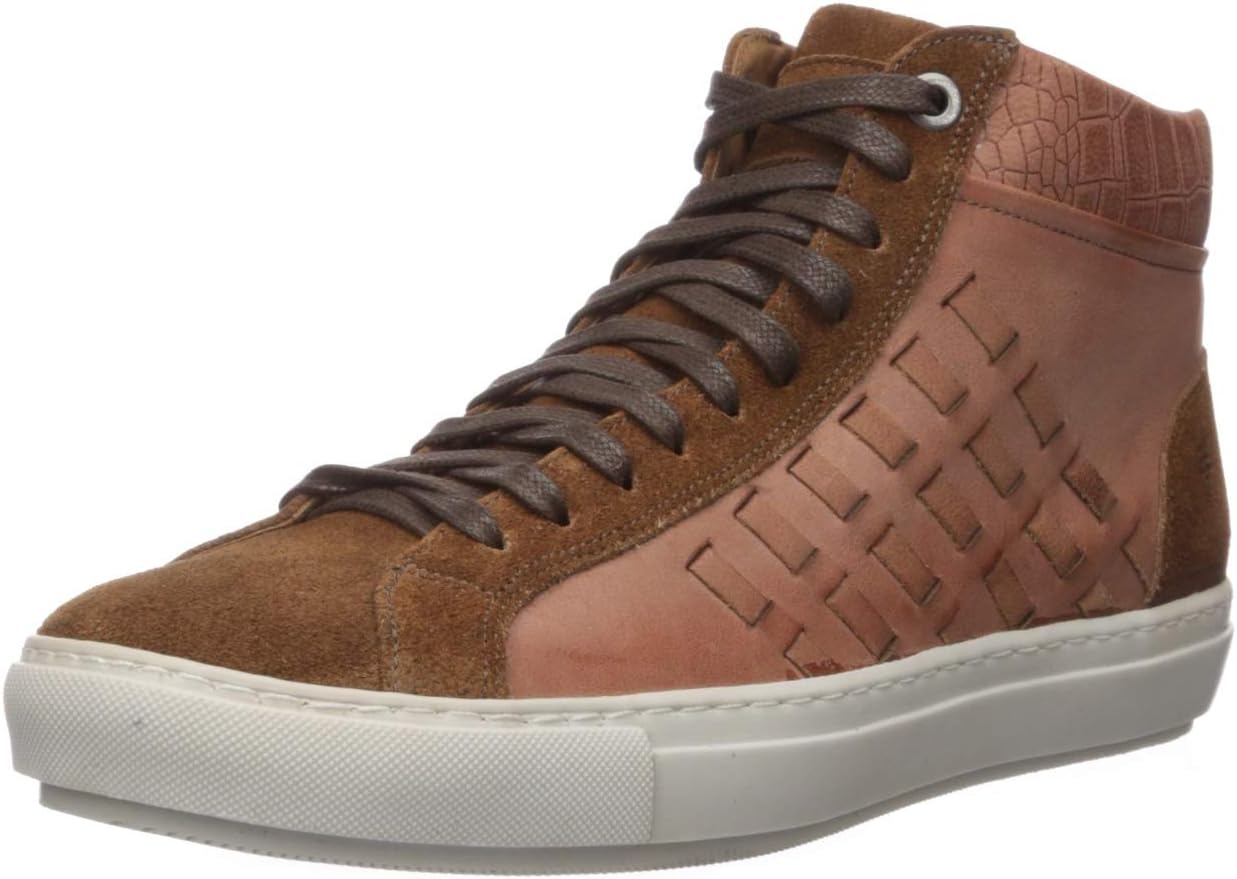 

Мужские роскошные кожаные ботинки до щиколотки Brothers United с плетеной деталью, Cognac Washed Nappa/Suede