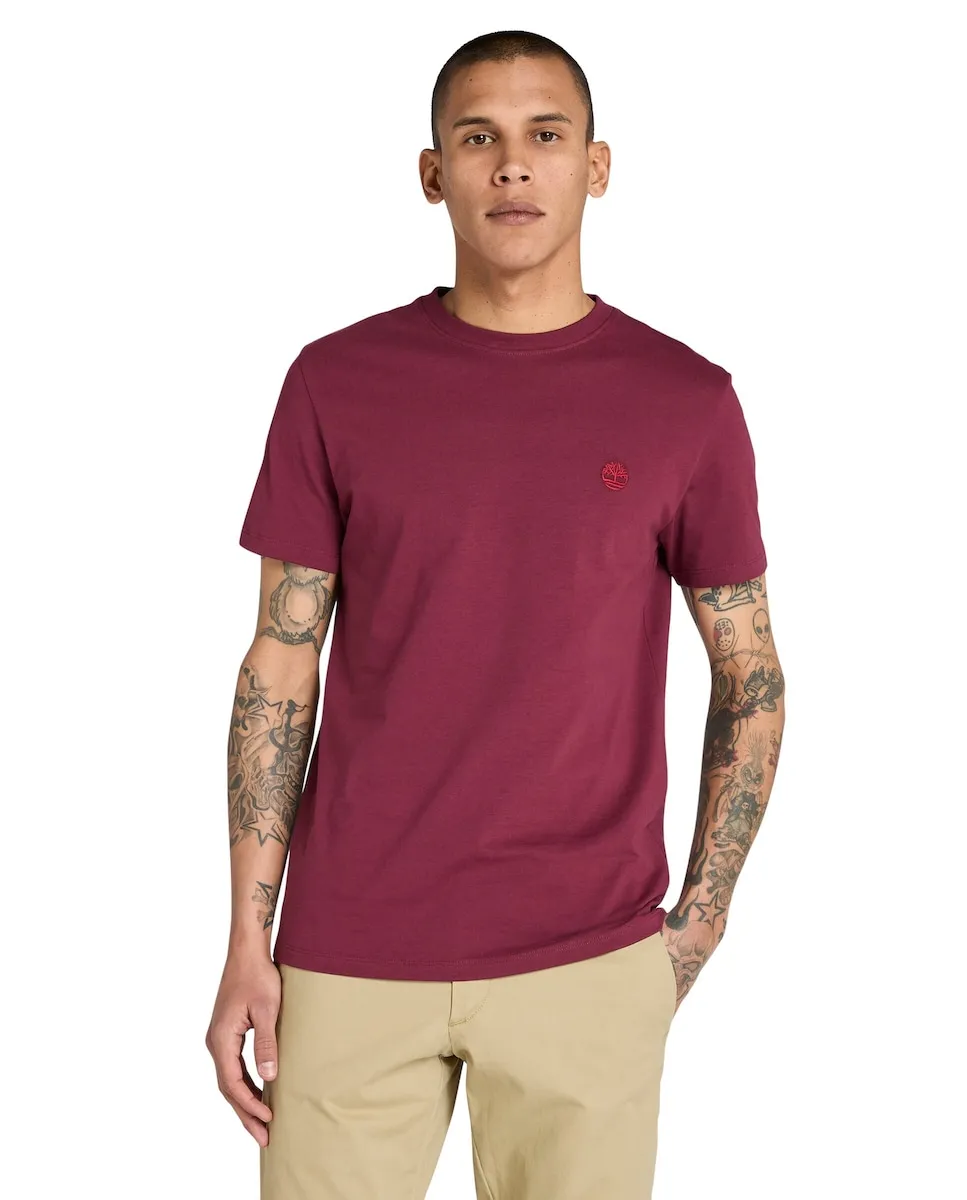 

Футболка мужская короткий рукав однотонная slim fit Timberland, бордовый