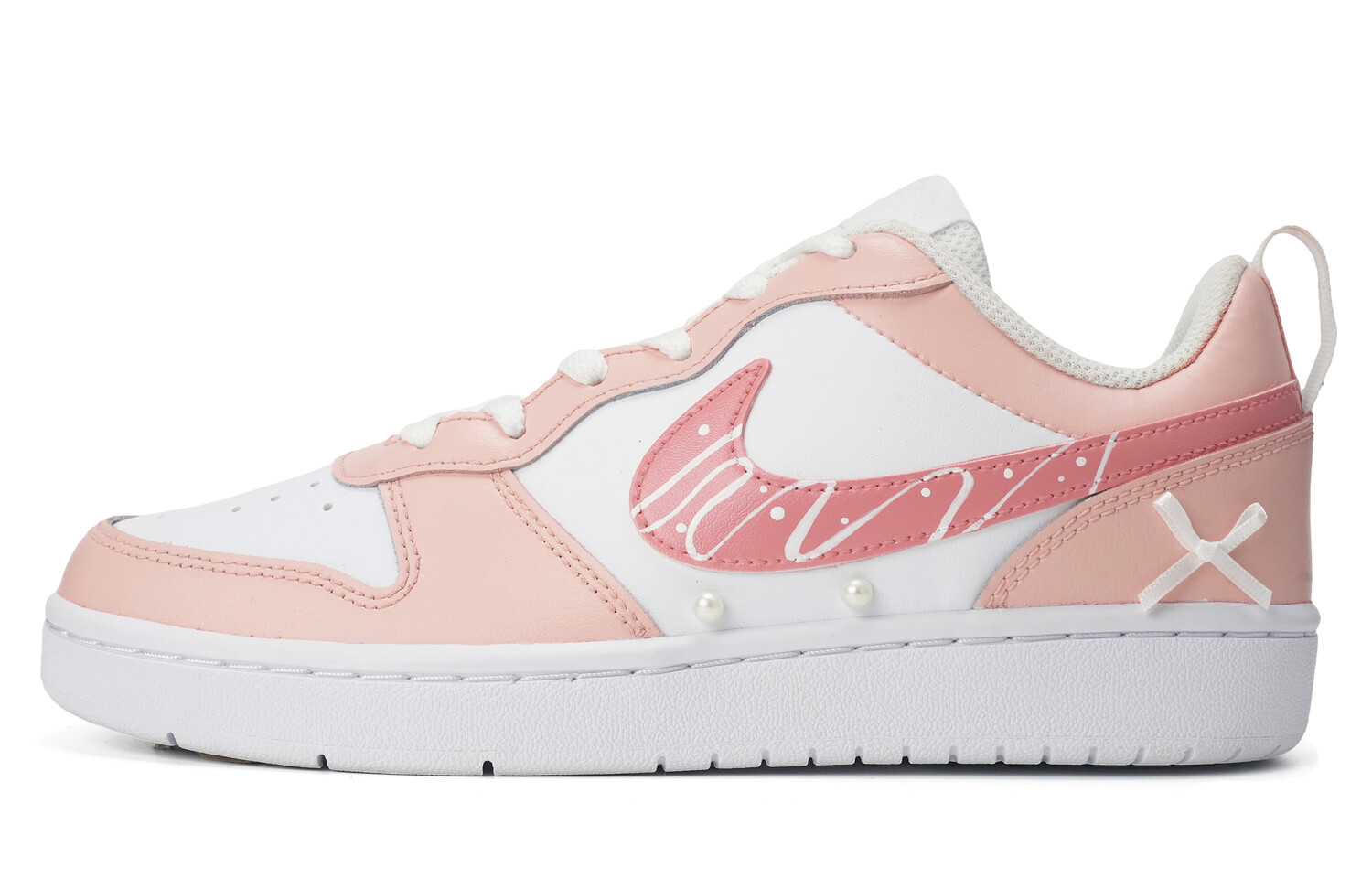 

Кроссовки Nike Court Borough Skateboard Shoes Women's Low-Top Pink/White, Розовый, Кроссовки Nike Court Borough Skateboard Shoes Women's Low-Top Pink/White