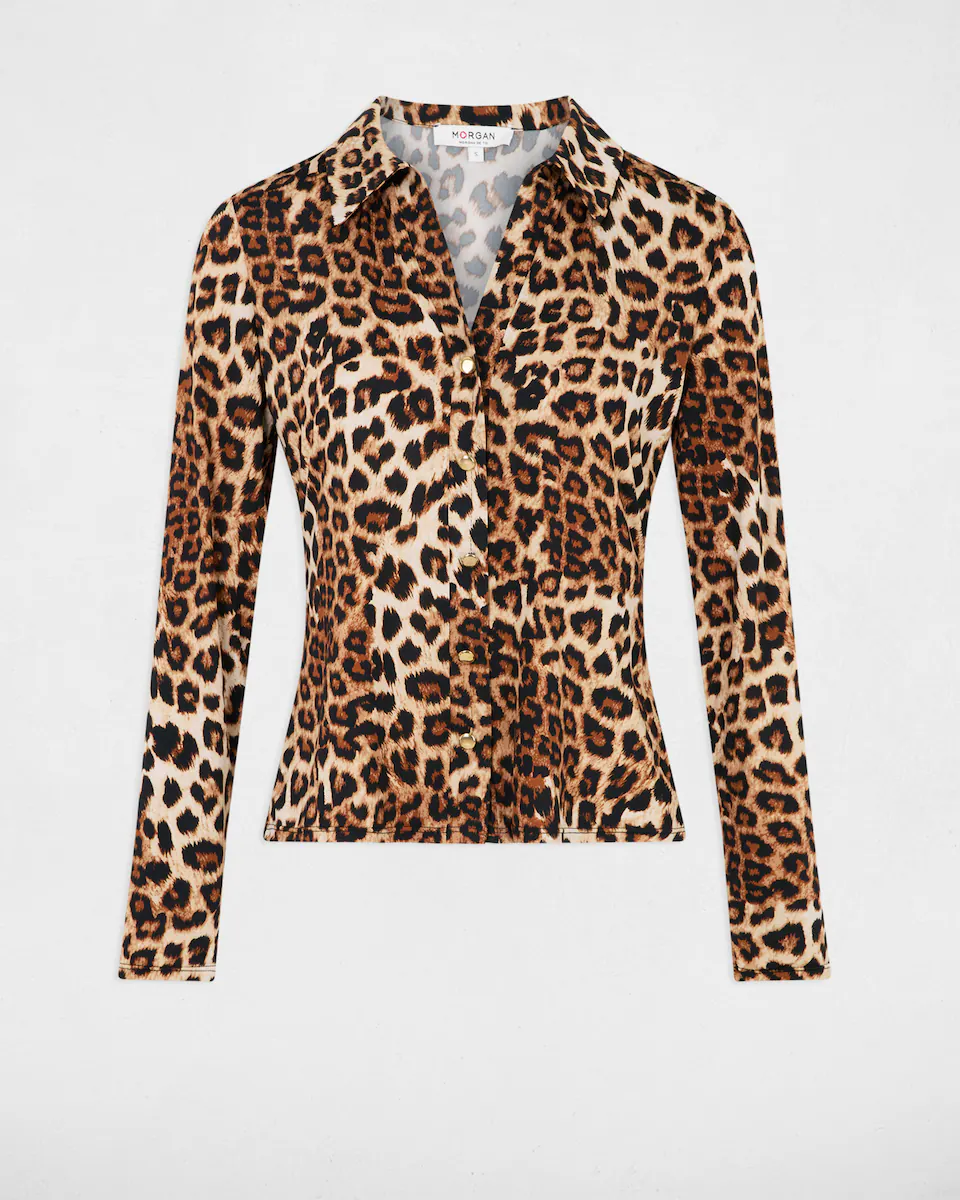 

Женский топ с длинным рукавом и принтом Morgan, коричневый