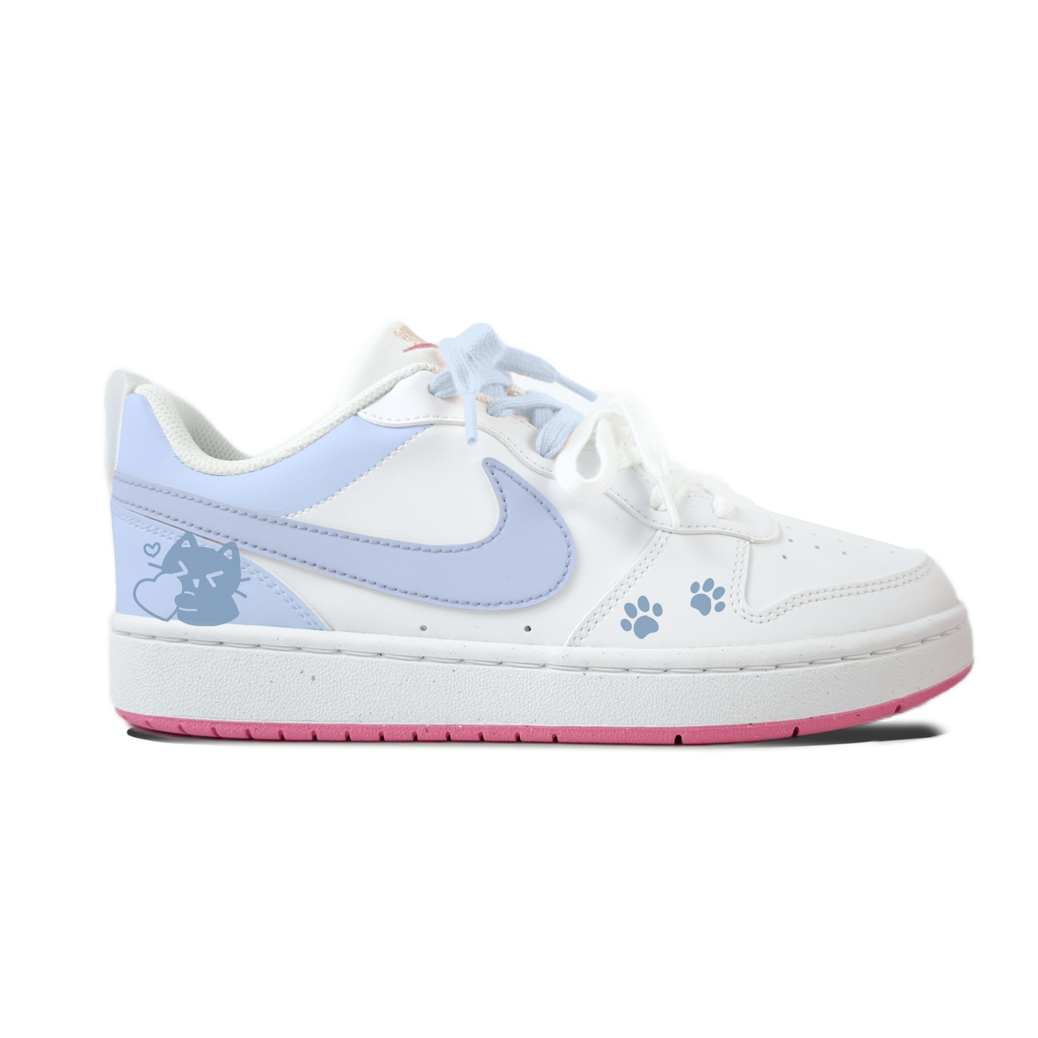 Court Borough Milk Puff Mismatched Slip Resistant Abrasion Resistant детские скейтборд кроссовки Unisex Nike, белый — фото 4