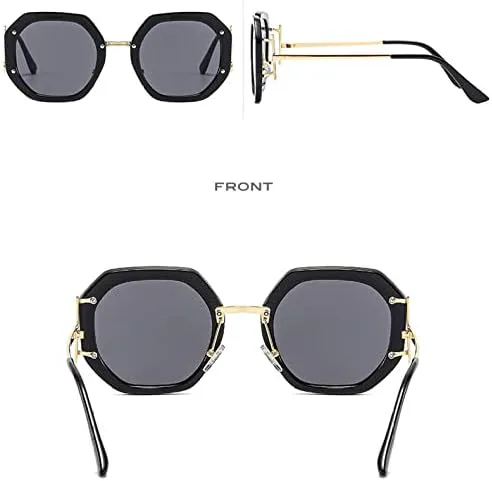 

Большие панк-солнцезащитные очки для женщин, градиентные солнцезащитные очки, женские защитные очки для улицы, защита от УФ-излучения UV400 MTZJH, C7green-greenbrown