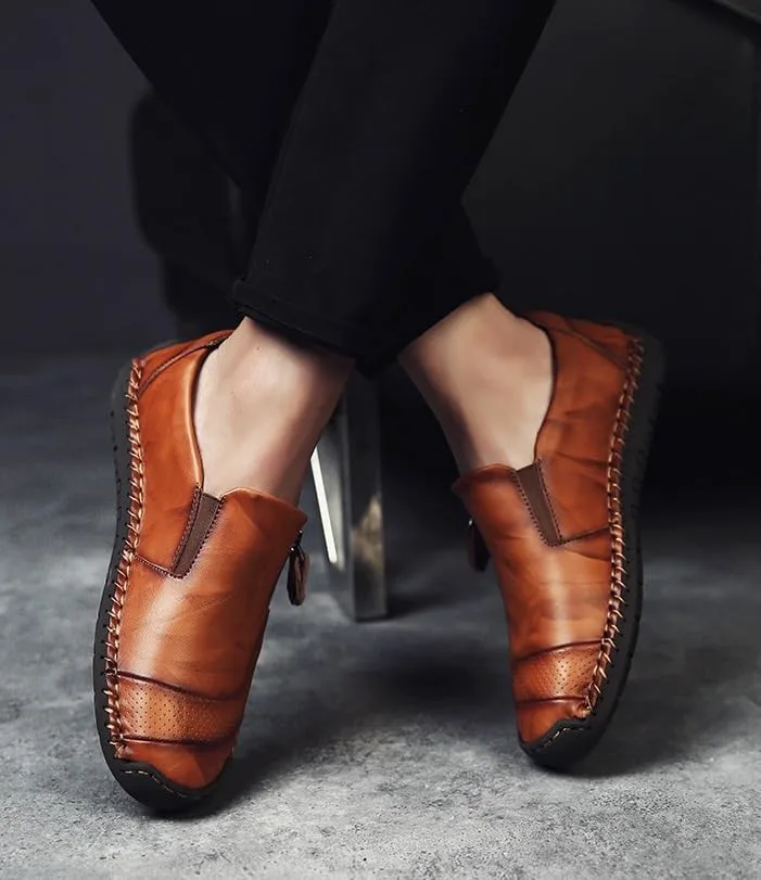 

Мужские классические туфли Легкие оксфорды На змейке Слипоны Лоферы на плоской подошве Туфли для вождения Винтажные повседневные прогулочные лодочные туфли DMGYCK, желтый