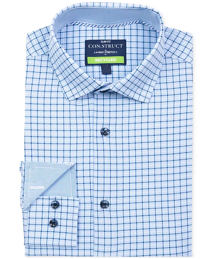

Мужская облегающая рубашка Performance Dress Shirt ConStruct, синий