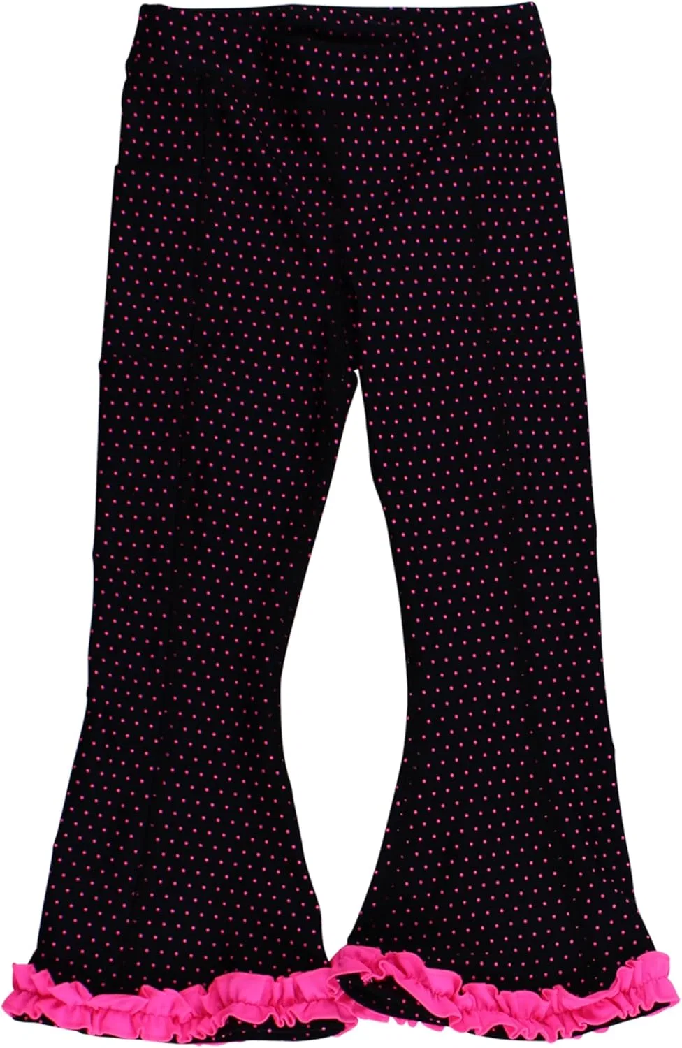 Детские брюки с защитой UPF50+, RuffleButts, Black & Neon Magenta Tiny Dots