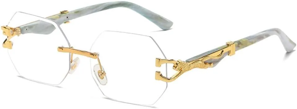 

Солнцезащитные очки без оправы Hexagon 2027, квадратные, для женщин, в стиле ретро, ​​мужские солнцезащитные очки, защита от ультрафиолета UV400 MTZJH, Transparent