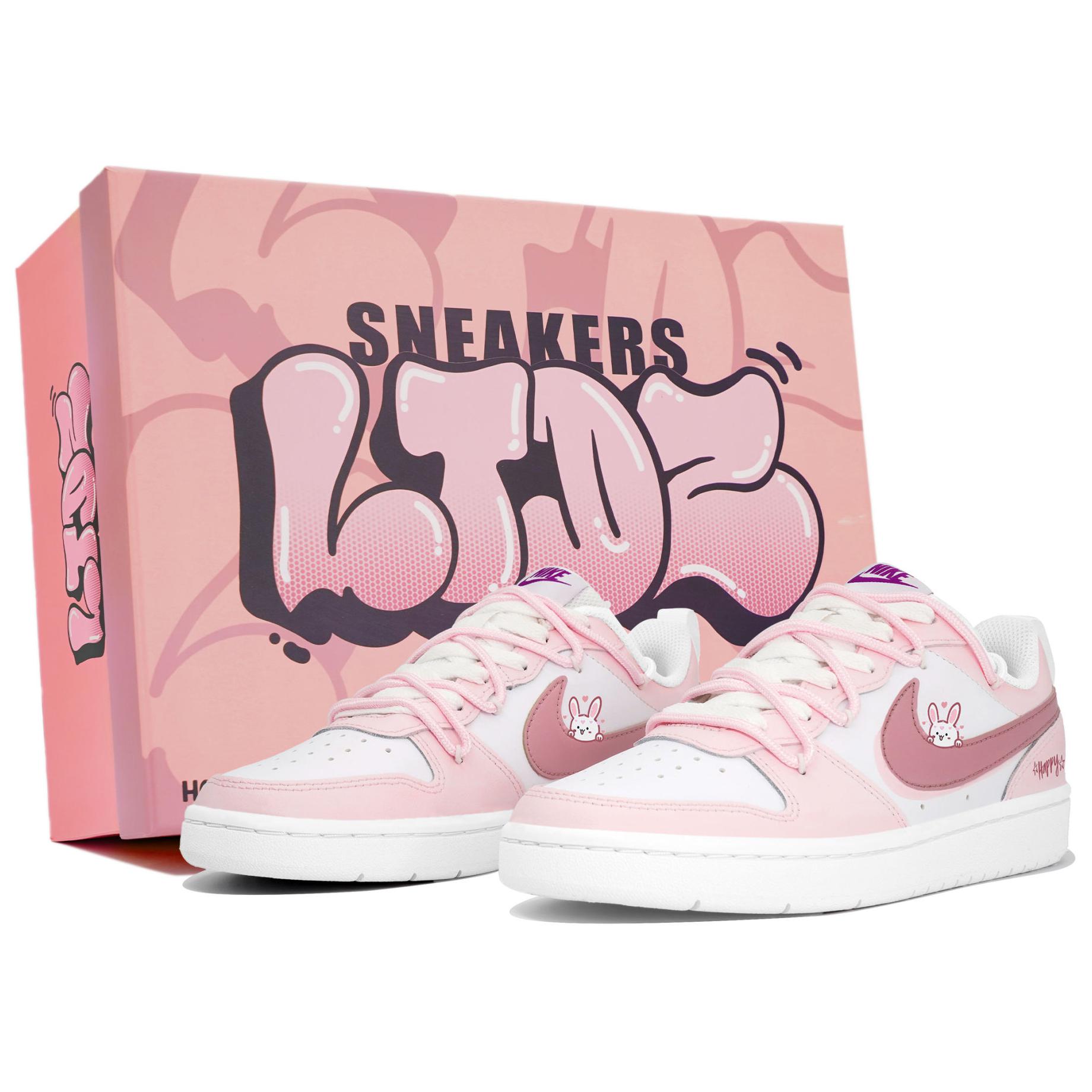 

Кроссовки Nike Court Borough 2 Skateboarding Shoes Women's Low-top Pink/White, розовый