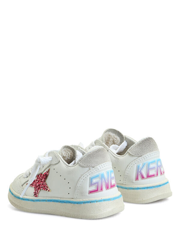 Кожаные кроссовки Ballstar для девочек Golden Goose, белый — фото 3