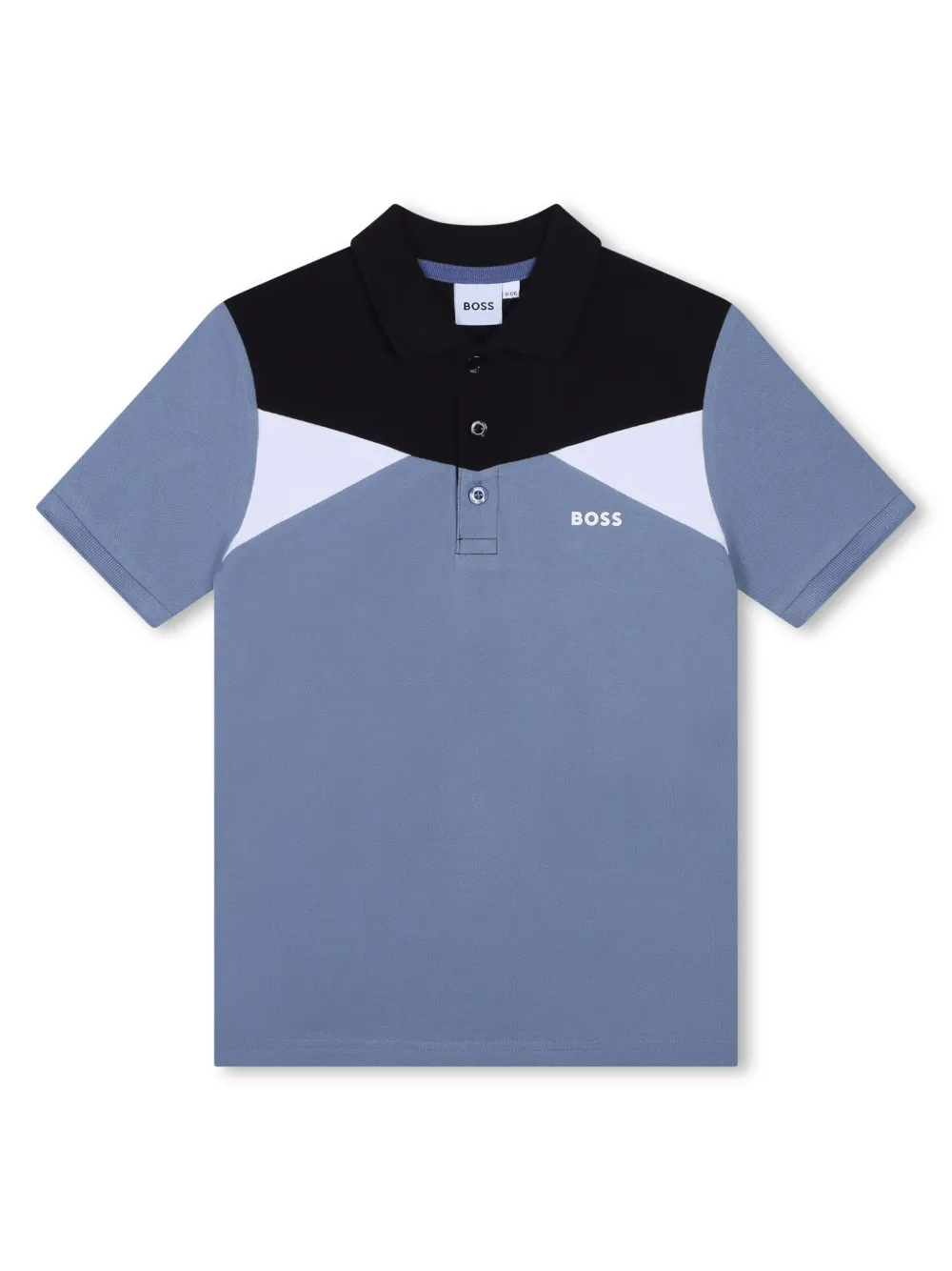 

Рубашка поло в стиле колор-блок BOSS Kidswear, синий