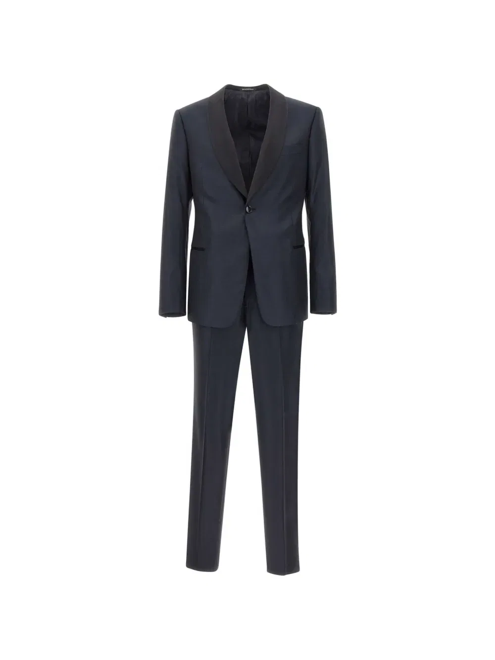 Однобортный костюм с шалевыми лацками Emporio Armani, синий