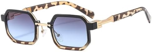 

Маленькие панк-солнцезащитные очки для женщин, модные двухцветные очки с защитой от УФ-излучения UV400, солнцезащитные очки с градиентным покрытием для мужчин MTZJH, Black Grey Blue