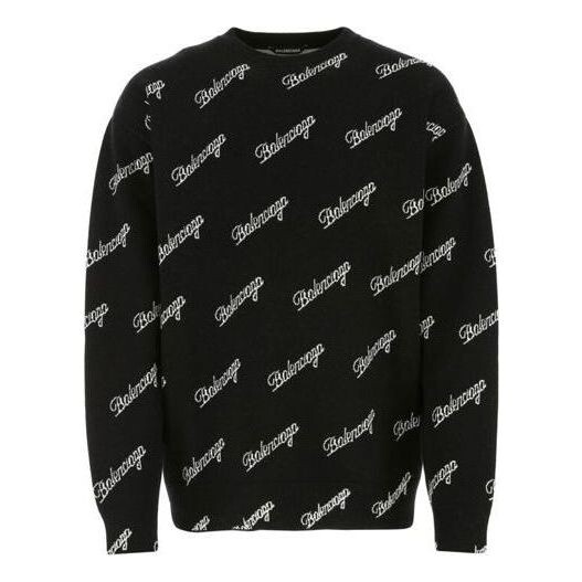 

Свитер all over script logo knit sweater 'black' Balenciaga, черный