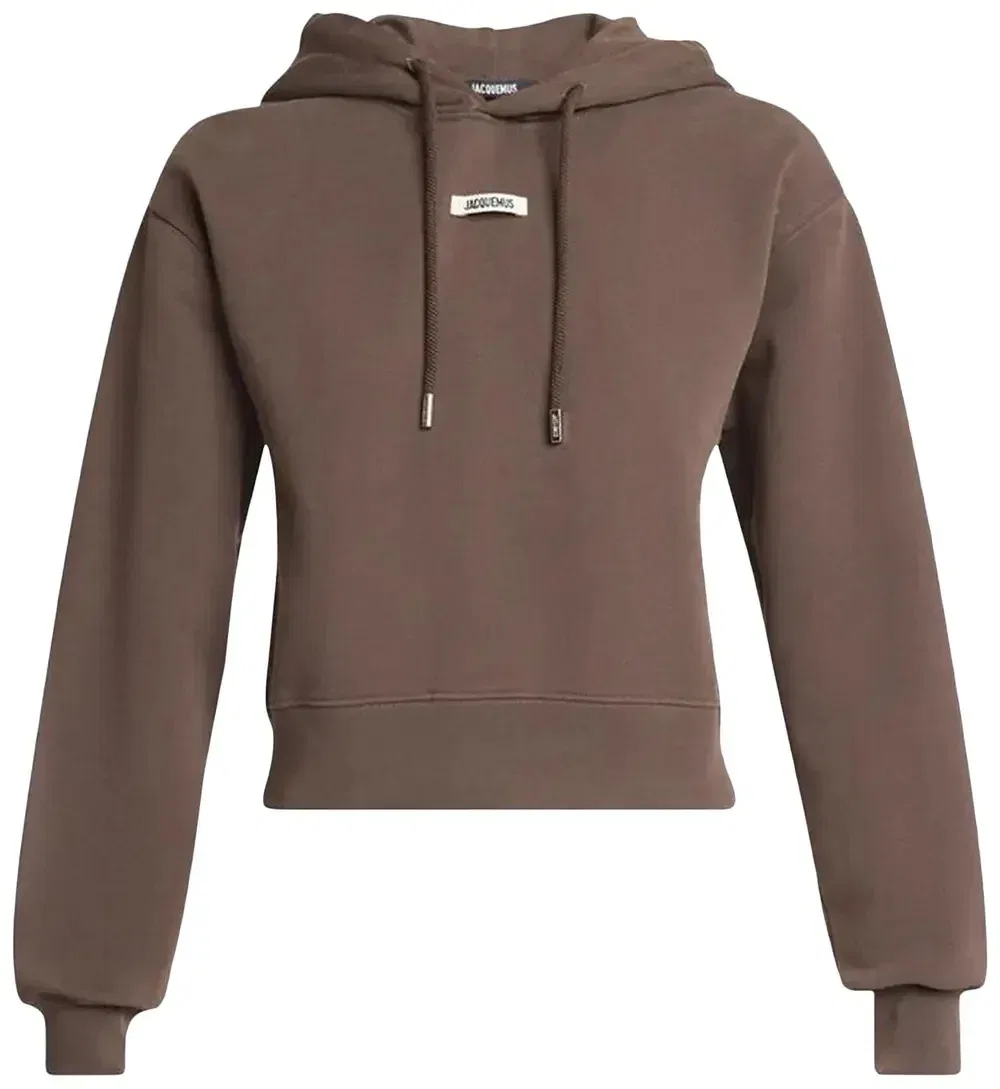 Женская толстовка Jacquemus Gros Grain Le Hoodie, темно-коричневая, Dark Brown
