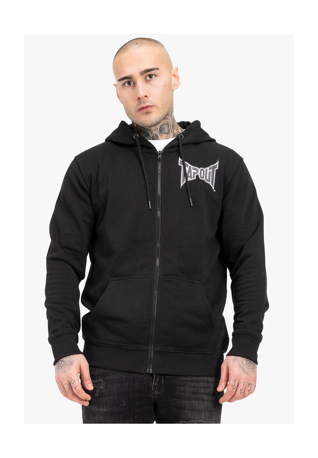 

Мужская куртка с капюшоном и молнией стандартного кроя OCTAGON FULL ZIP HOODIE TAPOUT, черно-бело-серый