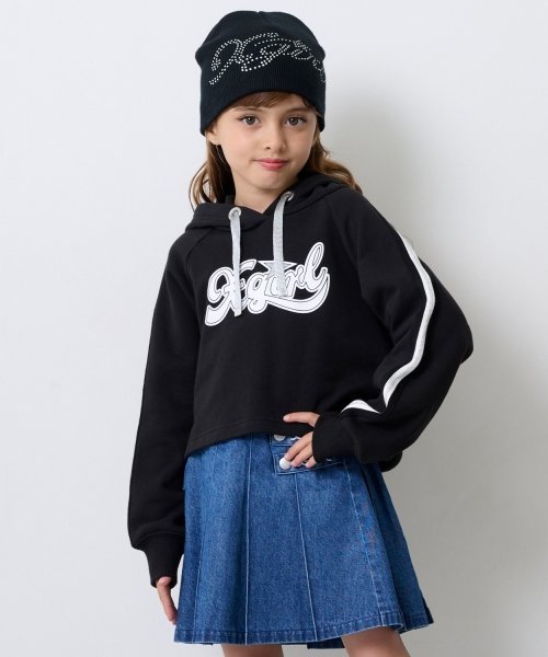 Худи с принтом логотипа на плече X-Girl Stages, black