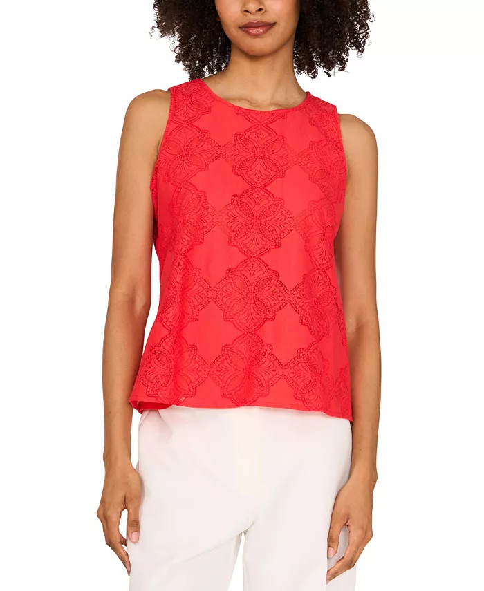 

Женский топ с вырезом на спине Keyhole-Back Vince Camuto, красный