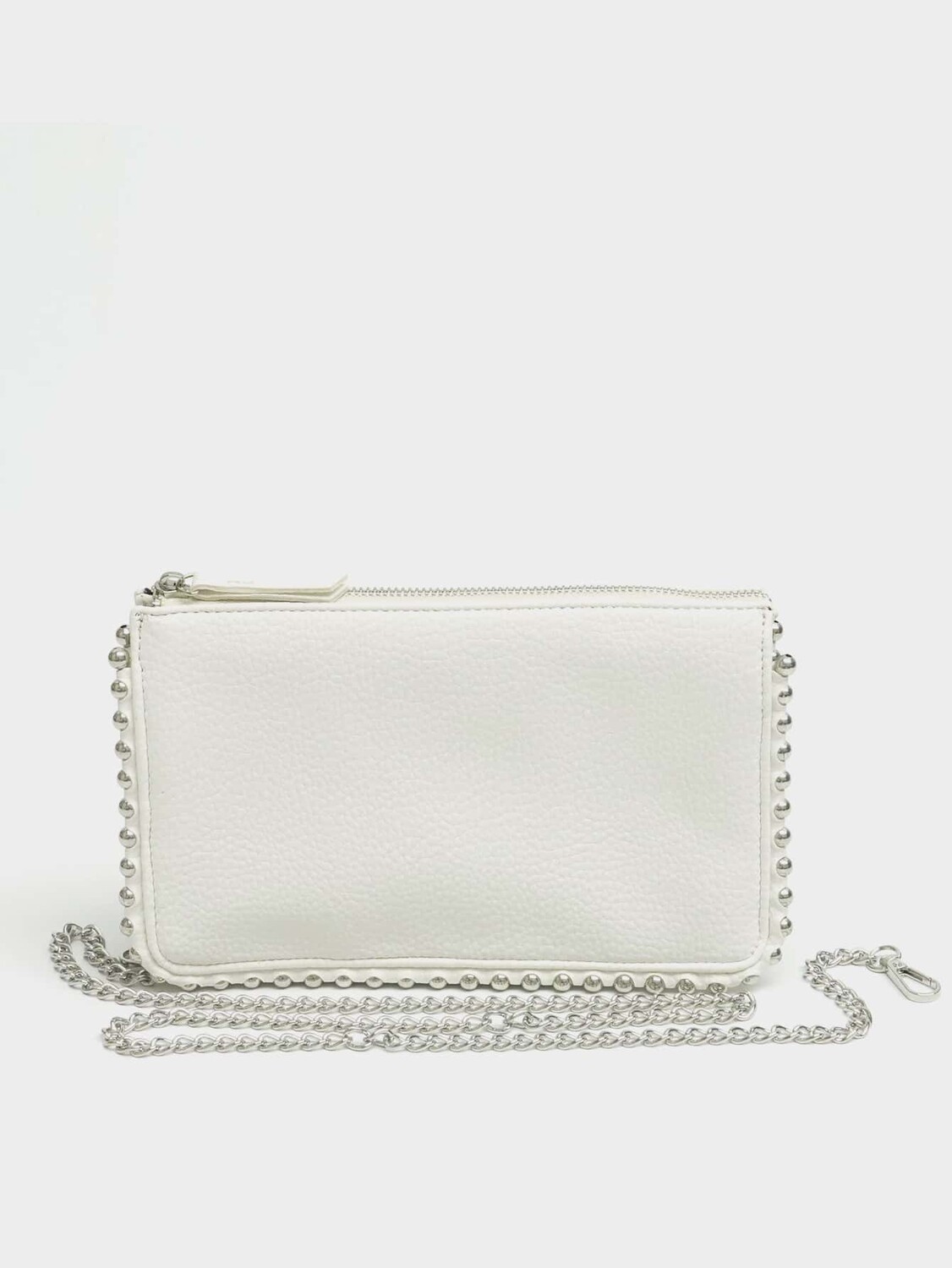 

Сумка квадратная с металлическим узором и бисером, белый