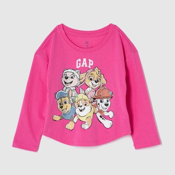 

Футболка с длинными рукавами и принтом щенячьего патруля Gap, розовый