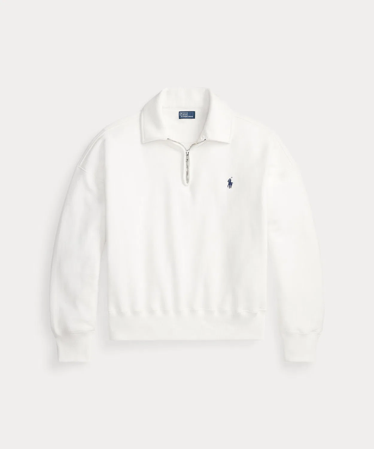 Флисовая куртка четверть-застежка Polo Ralph Lauren, хлопок/полиэстер, белый — фото 2