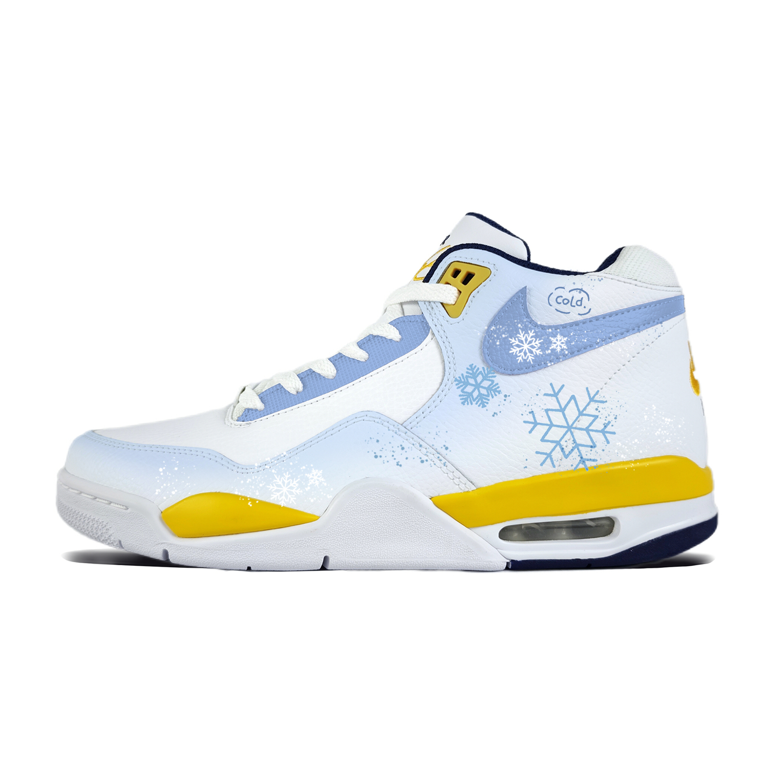 

Flight Legacy Horse Year Snowflake Cushioning Slip Resistant Abrasion Resistant Mid top Vintage Basketball Shoes Nike, белый