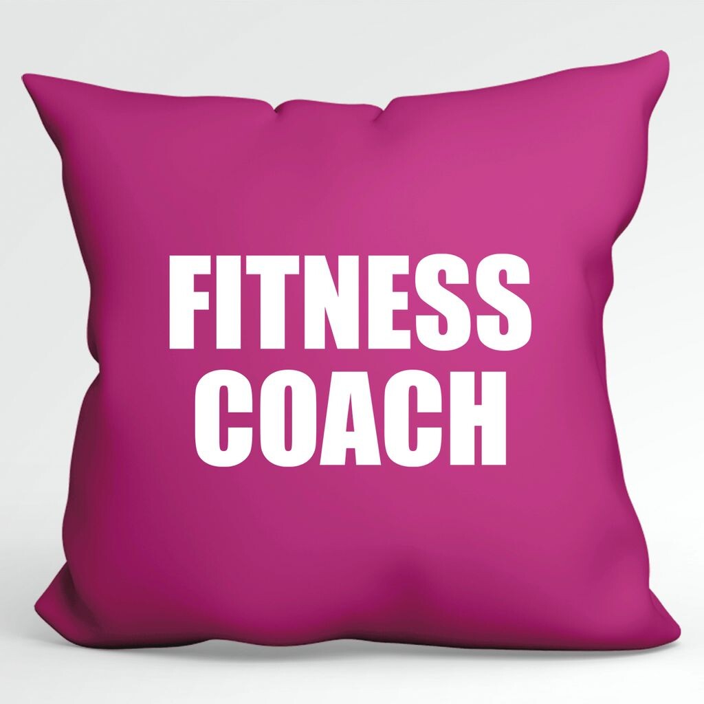 

Подушка Huuraa Подушка для тренировок с тренером по фитнесу Декоративный чехол на подушку без наполнителя Размер 40 x 40 см Цвет фуксии с мотивом для всех персональных тренеров Идея подарка для друзей и семьи Hellweg Druckerei