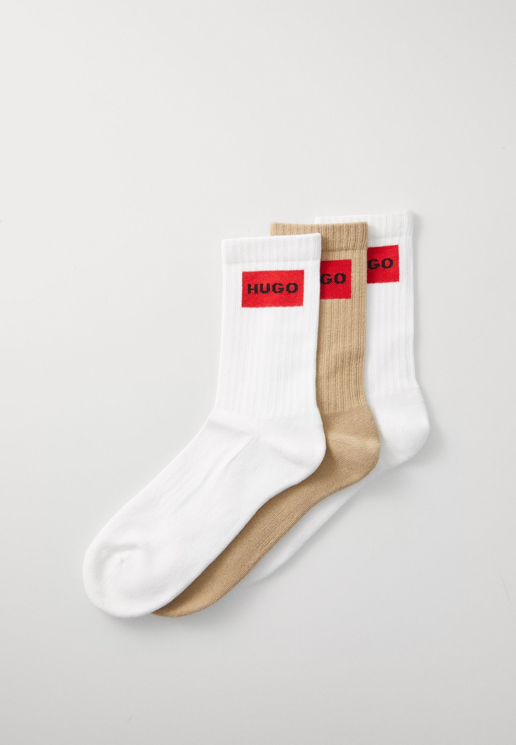 

Носки LABEL 3 PACK HUGO, бежевый