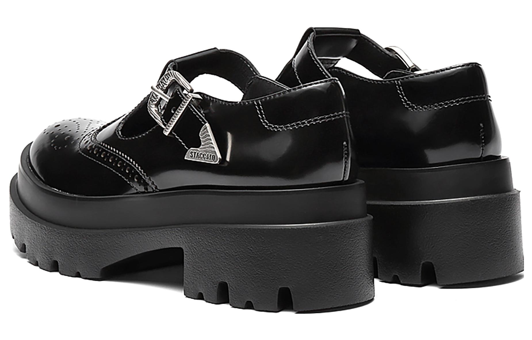 Туфли Мэри Джейн на массивном каблуке 6 см Truffle Black Staccato — фото 3