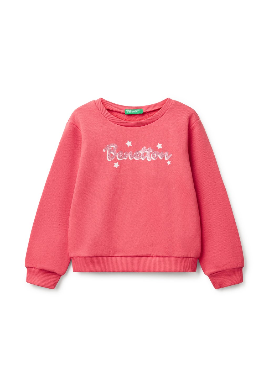 

Толстовка WITH GLITTERY PRINT United Colors of Benetton, фуксия