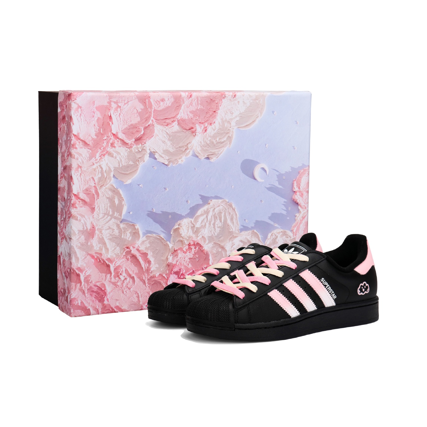 

Adidas Originals Superstar 2 Peach Cloud Box Leather Abrasion Resistant Low top Skateboard Shoes Unisex Pink