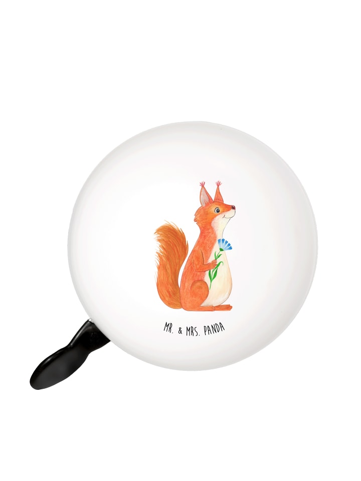 

Mr. & Mrs. Panda Велосипедный звонок с изображением белки и цветка, без надписи, белого цвета