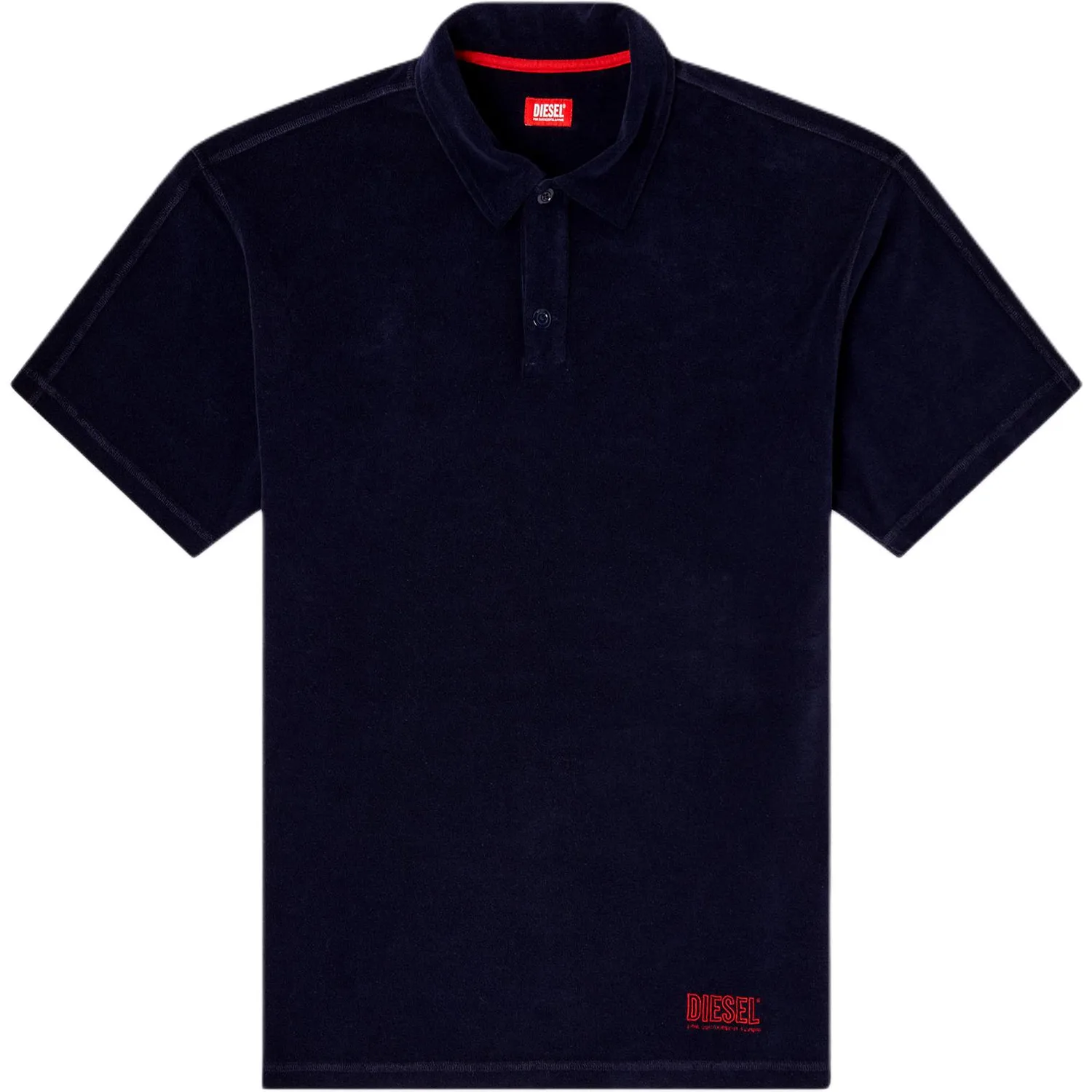 DIESEL Polo Shirts Men's Blue Polo Collar Moderate Straight Fit