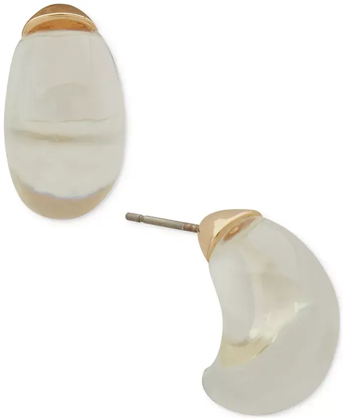 

Маленькие объемные серьги-кольца из прозрачной или цветной смолы DKNY, белый