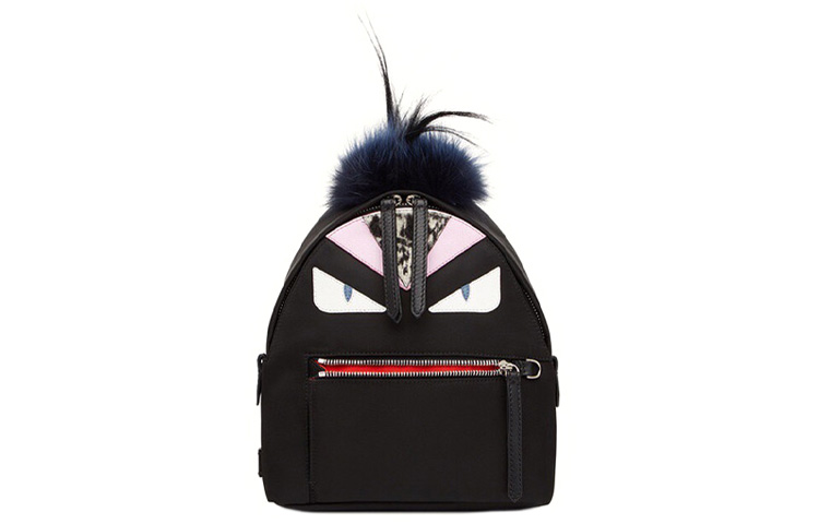 

FENDI Нейлоновый рюкзак с кожаной спинкой унисекс черный