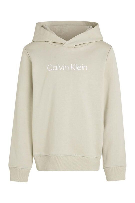 Детская хлопковая толстовка Calvin Klein Jeans, бежевый — фото 2