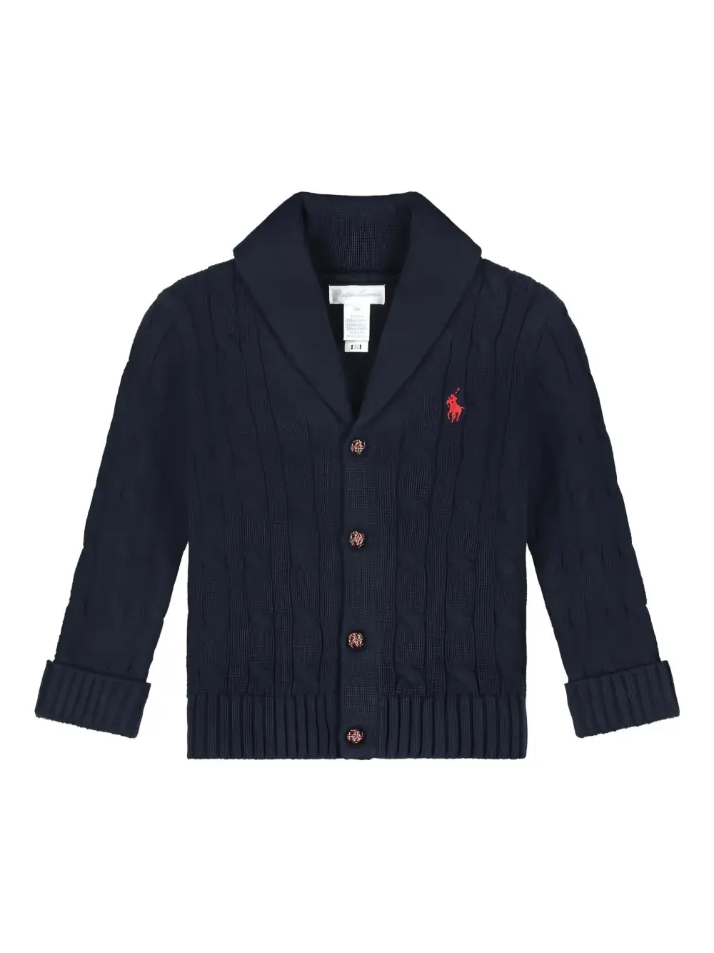 

Кардиган вязаный косичкой на пуговицах Polo Ralph Lauren Kids, синий