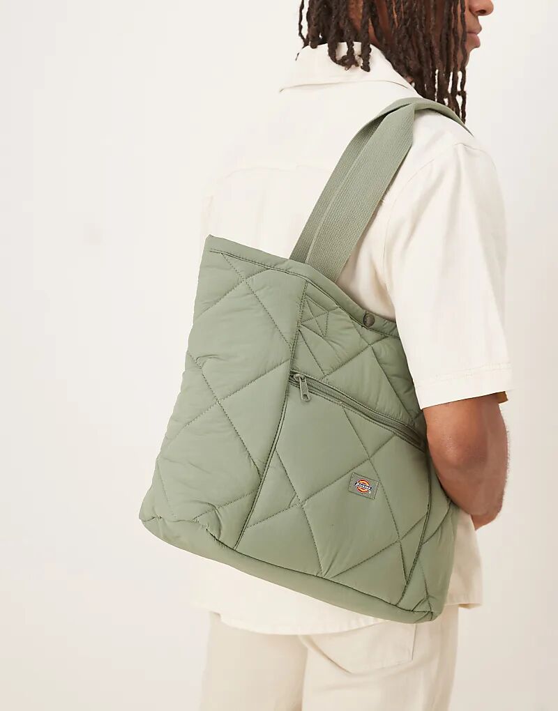 

Стеганая сумка-тоут Dickies Samburg светло-зеленого цвета