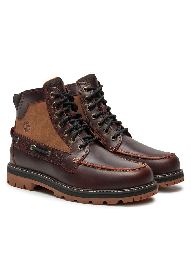 Мужские ботинки Timberland на шнуровке комбинированные, коричневый — фото 2