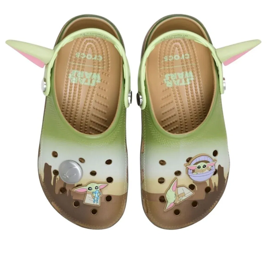 Сабо Crocs x Star Wars Classic Clog 'Grogu' 213003-90H, зеленый — фото 3