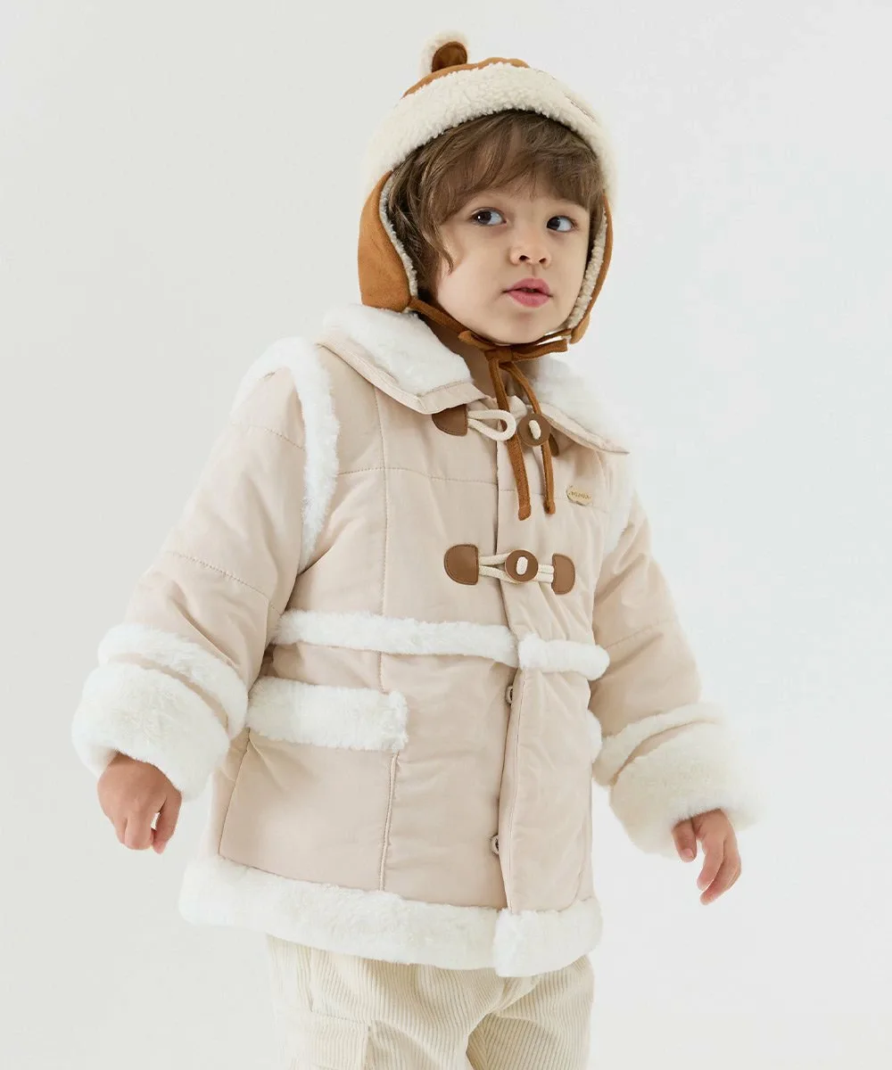 Пальто с подкладкой из искусственного меха Moimoln, Beige — фото 2