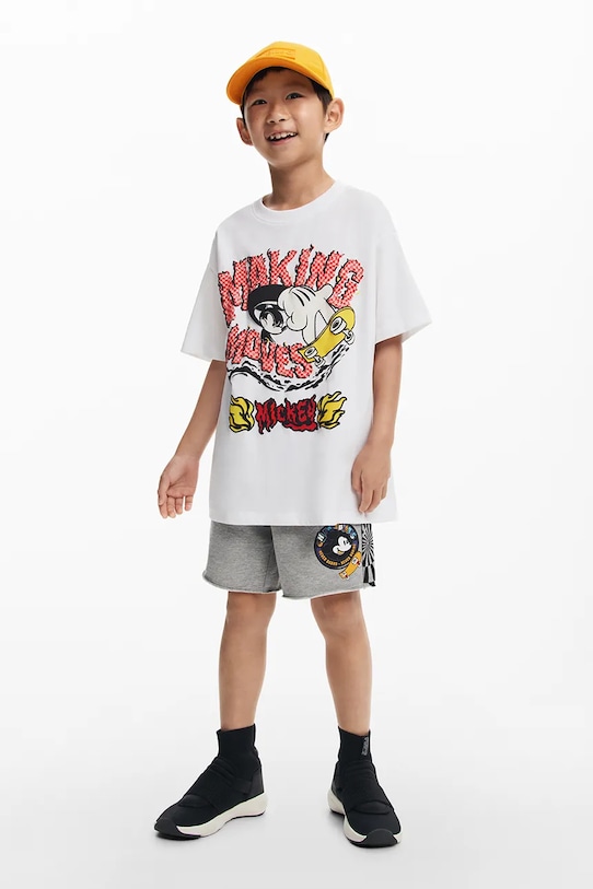 

Детская хлопковая футболка Disney Desigual, белый