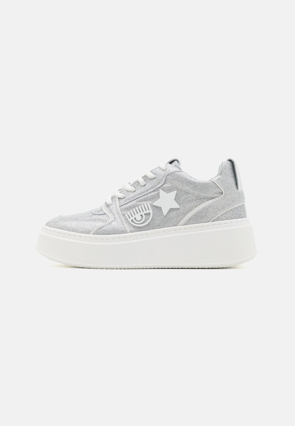 

Кроссовки низкие SCHOOL GLITTER CHIARA FERRAGNI, цвет silver