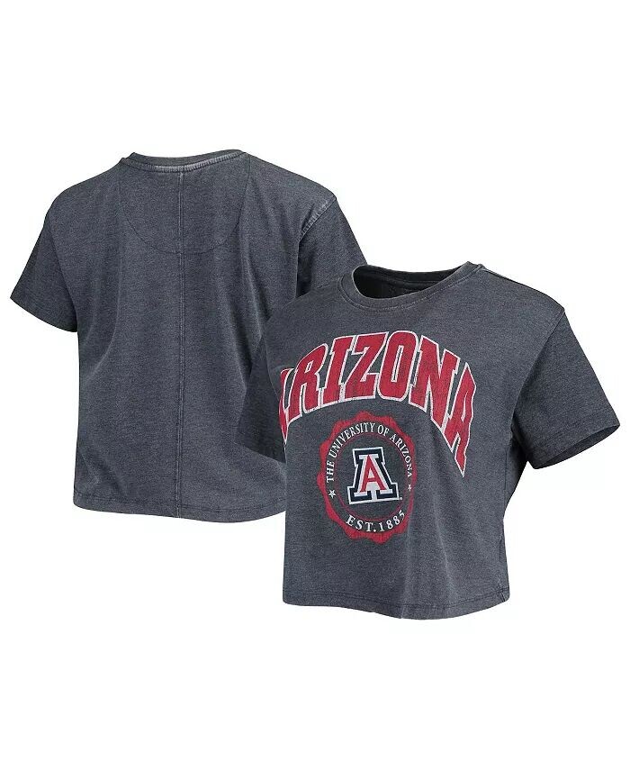 

Женская темно-синяя футболка Arizona Wildcats Edith Vintage-Like Burnout Crop Pressbox