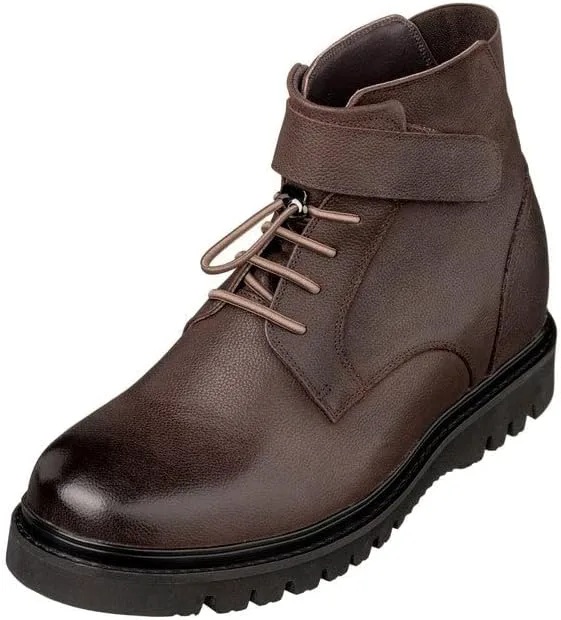 

Мужские невидимые обувные подъемники CALTO - темно-синие кожаные повседневные ботинки в рабочем стиле на шнуровке - увеличивают рост на 3,2 дюйма - K83116 - размер 7,5 D(M) US No Brand, темно-коричневый