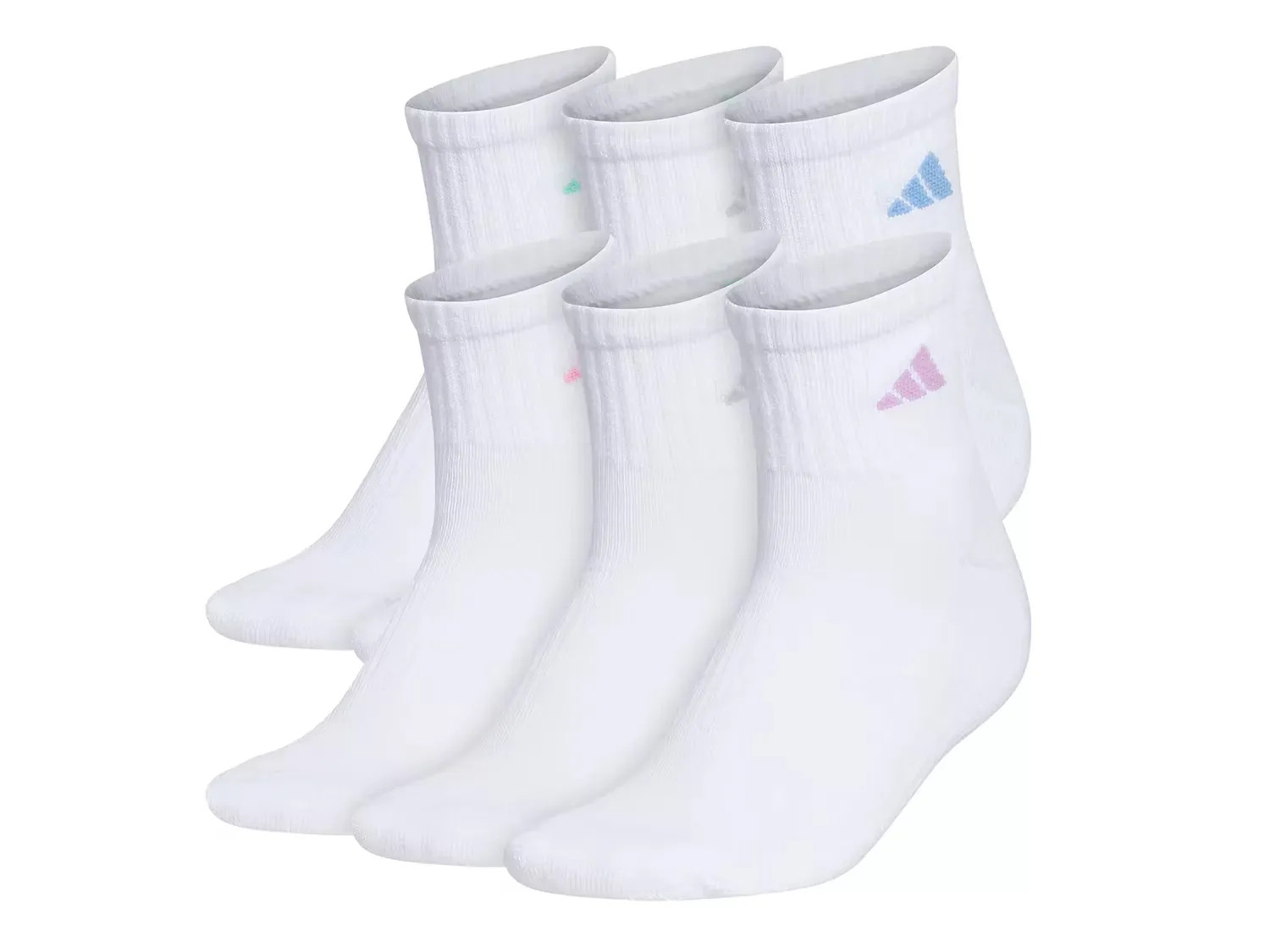 

Женские спортивные амортизирующие носки до щиколотки - набор 6 шт. Adidas, White