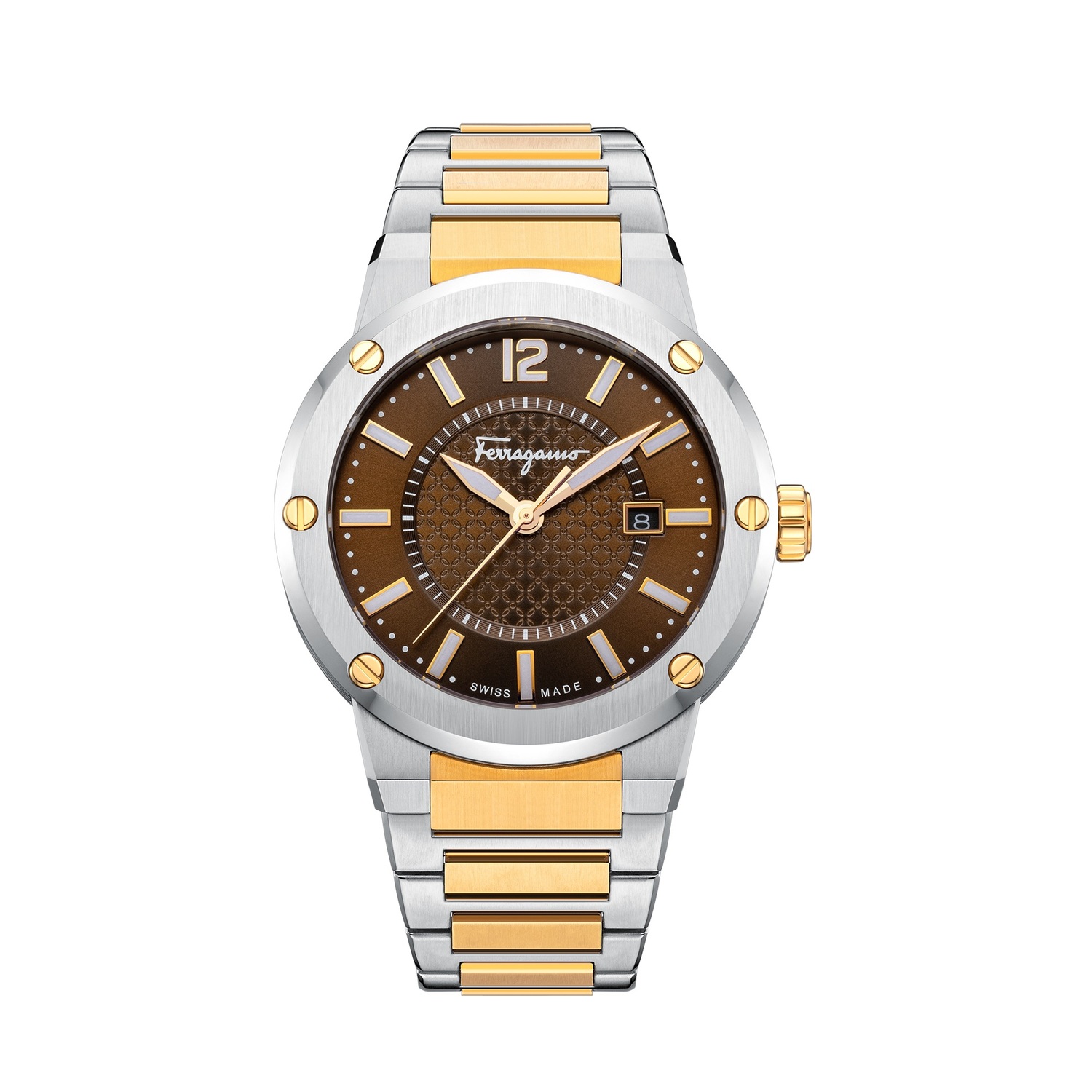 

Ferragamo Часы Wrist Watch Quartz Movement Stainless Steel Watchband Coffee Watch Dial Men's Watch, Brown