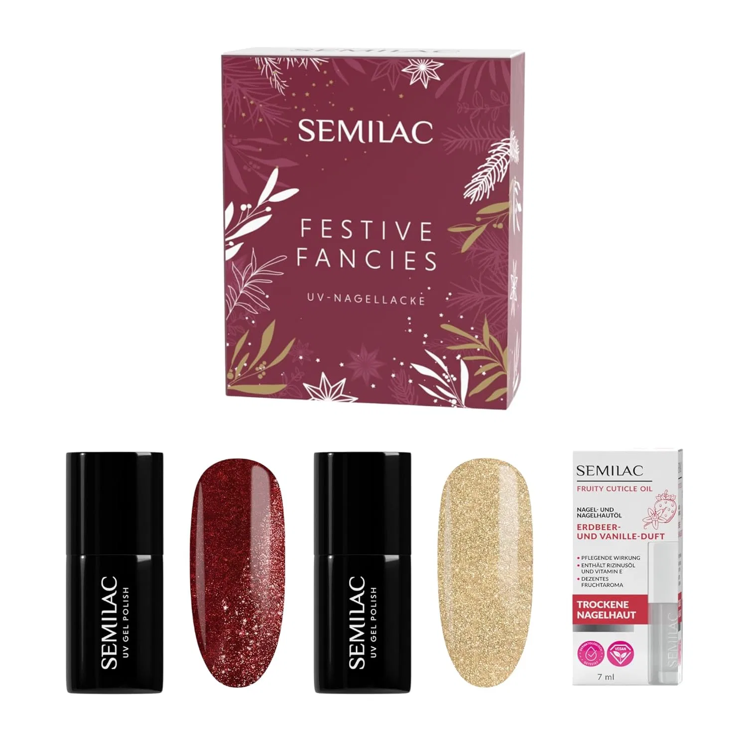 Набор УФ-лаков для ногтей «Festive Fancies» от Semilac Semilac